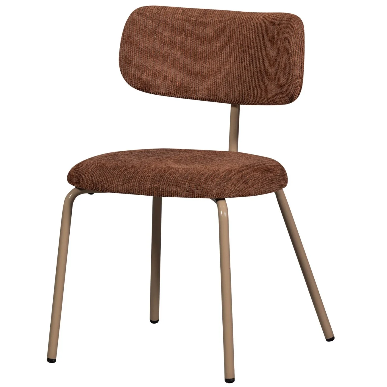 Esszimmerstuhl Travis aus Webstoff, modernes Design, Braun, gepolstert und stabil - Woood
