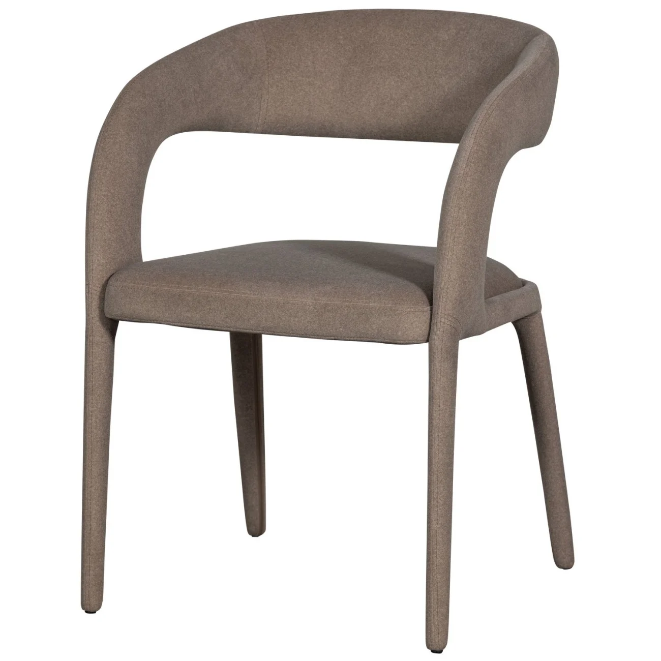 Esszimmerstuhl Arms aus Webstoff, modern gepolstert, Braun, mit Armlehnen für komfortables Sitzen - VTwonen