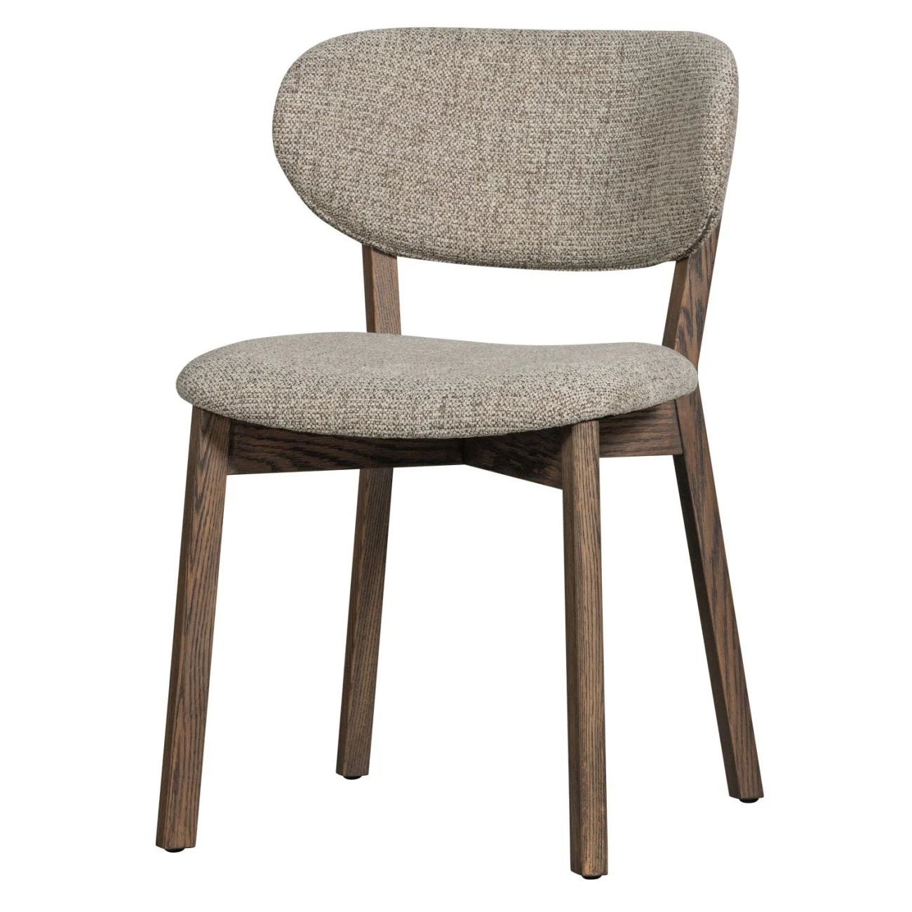 Esszimmerstuhl Udar aus Webstoff, modernes Design, Dunkelbraun, gepolstert, Holzgestell - Woood