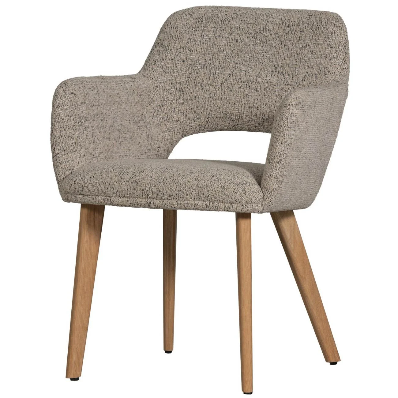 Esszimmerstuhl Murat aus Chenille-Stoff, skandinavisches Design, Natur, weich gepolstert