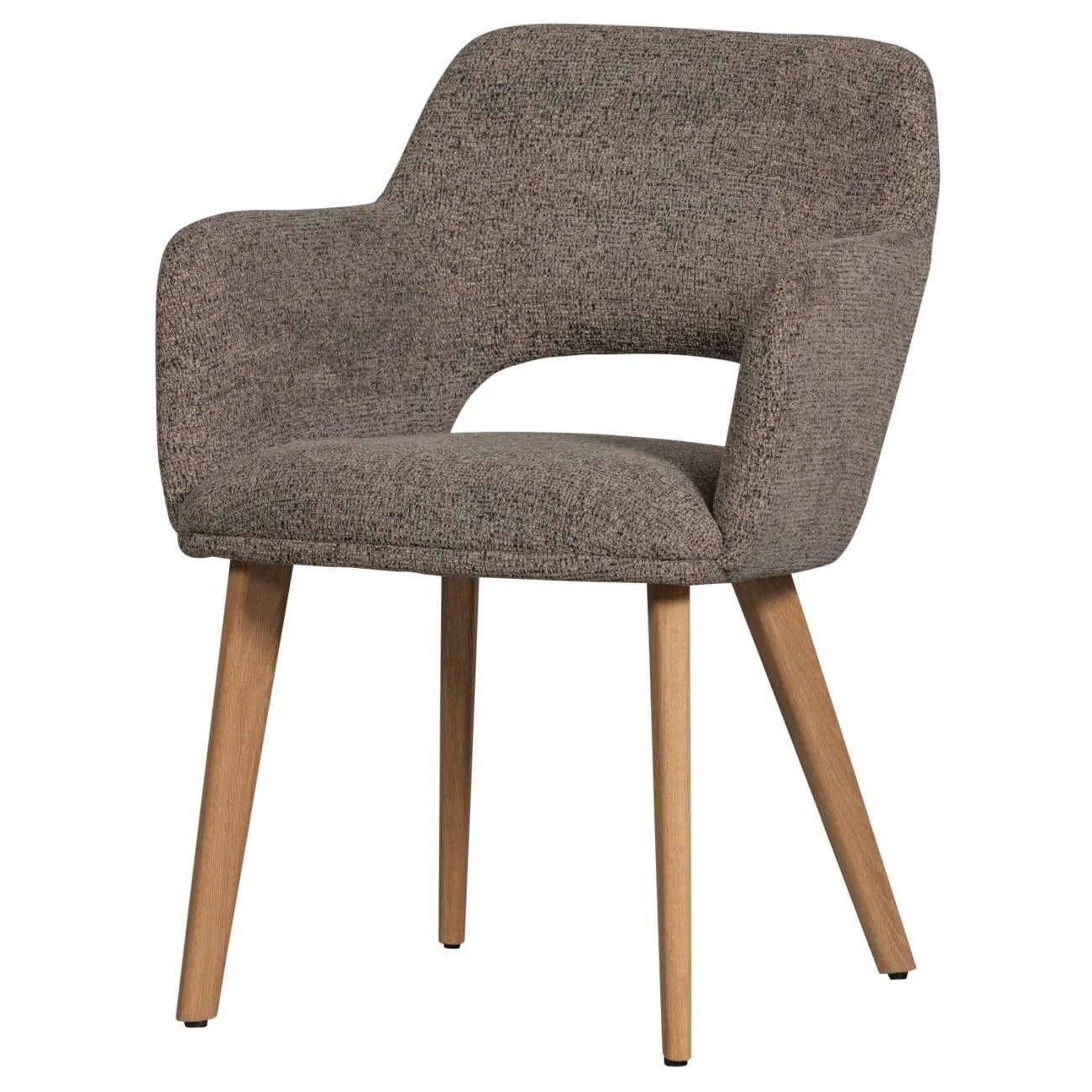 Esszimmerstuhl Murat aus Chenille-Stoff, modernes Design, taupe natur, weich gepolstert für Dein Esszimmer