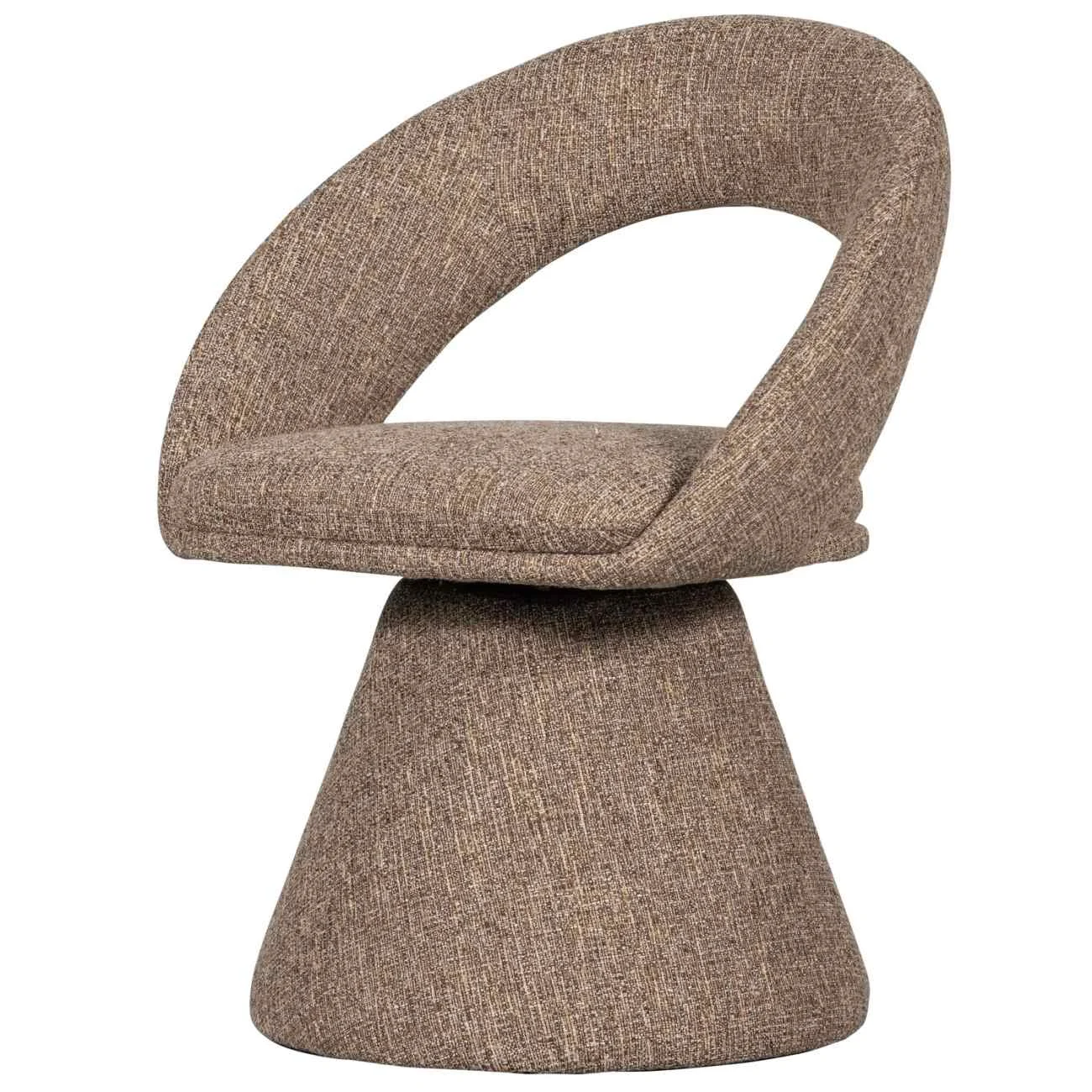 Esszimmerstuhl Winter aus Melange-Stoff, modern und drehbar, Natur, gepolsterte Beine