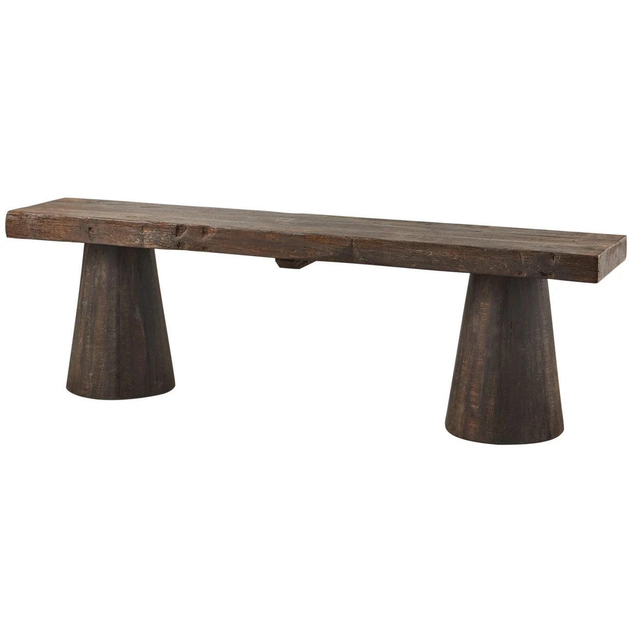 Bank Clyde aus recyceltem Mangoholz, modern massiv, dunkelbraun, für 2–3 Personen - Woood