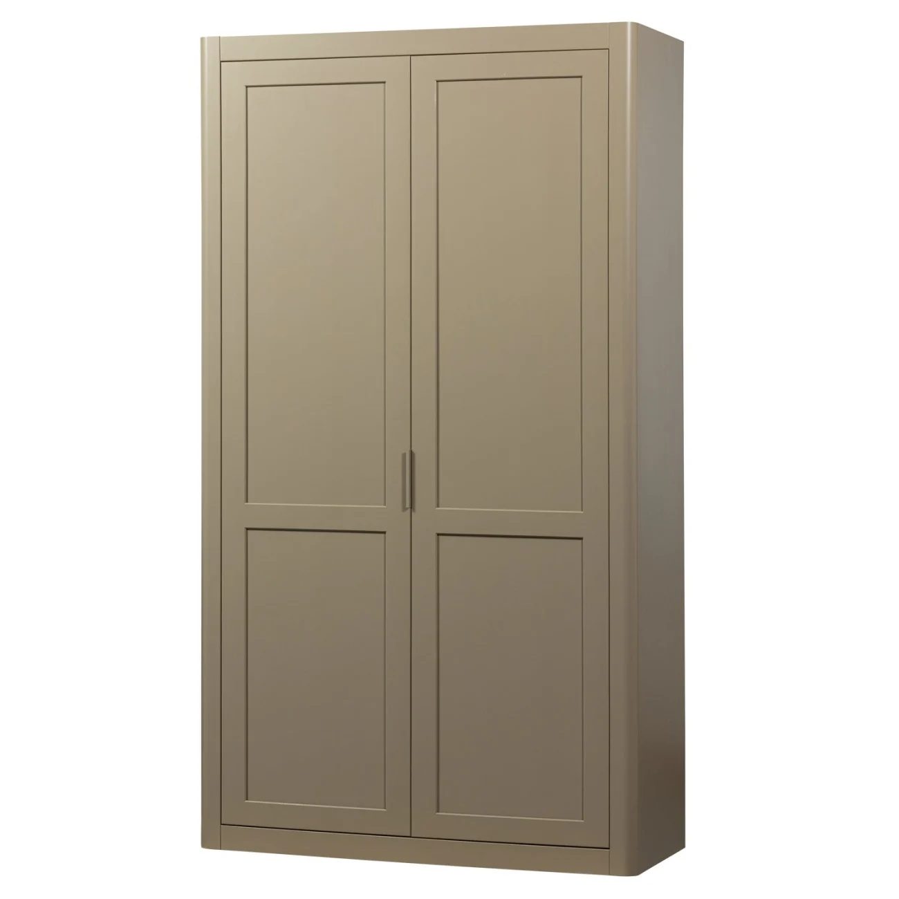 Schrank Gunnar aus Kiefernholz, modern, lackiert, Farbe Mud, zwei Türen, FSC-zertifiziert