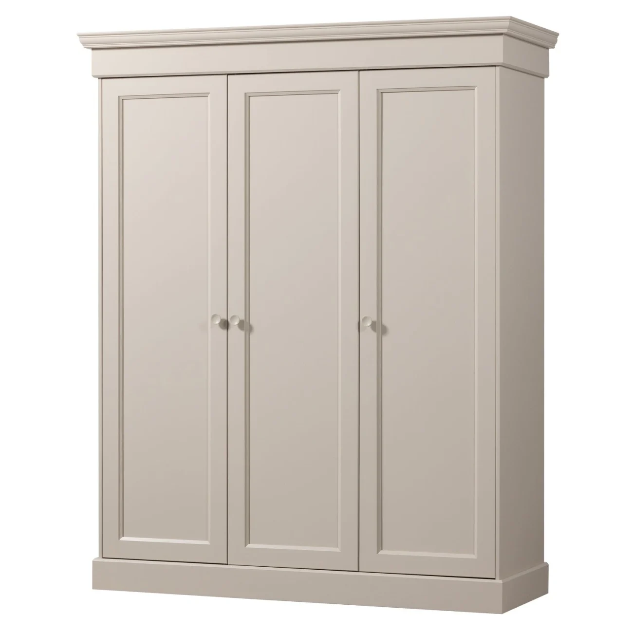 Kleiderschrank Olivia aus Kiefernholz, modern im Landhausstil, hellgrau Dust, FSC-zertifiziert