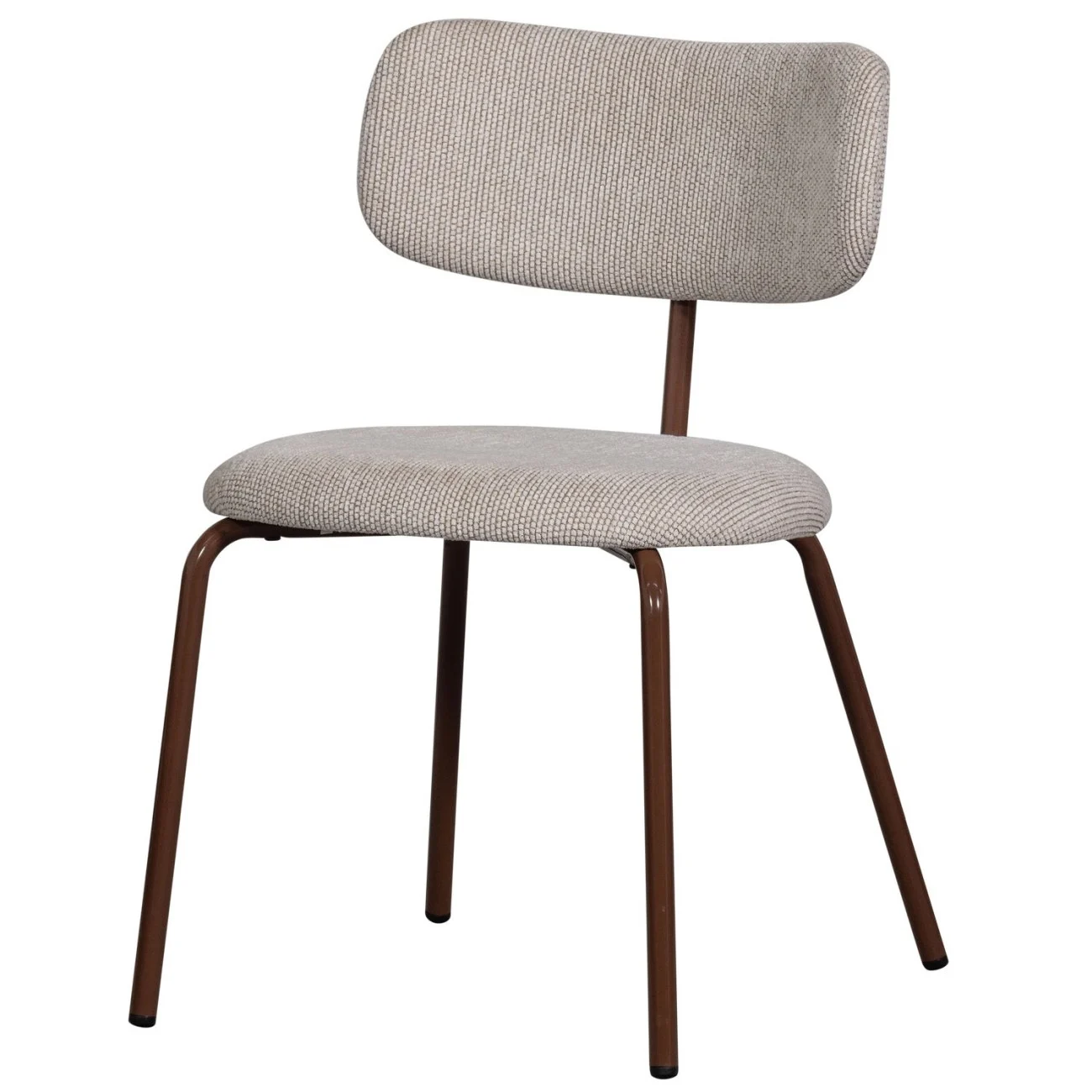 Esszimmerstuhl Travis aus Webstoff, modern gepolstert, wollweiß, Metallgestell für dein Zuhause - Woood