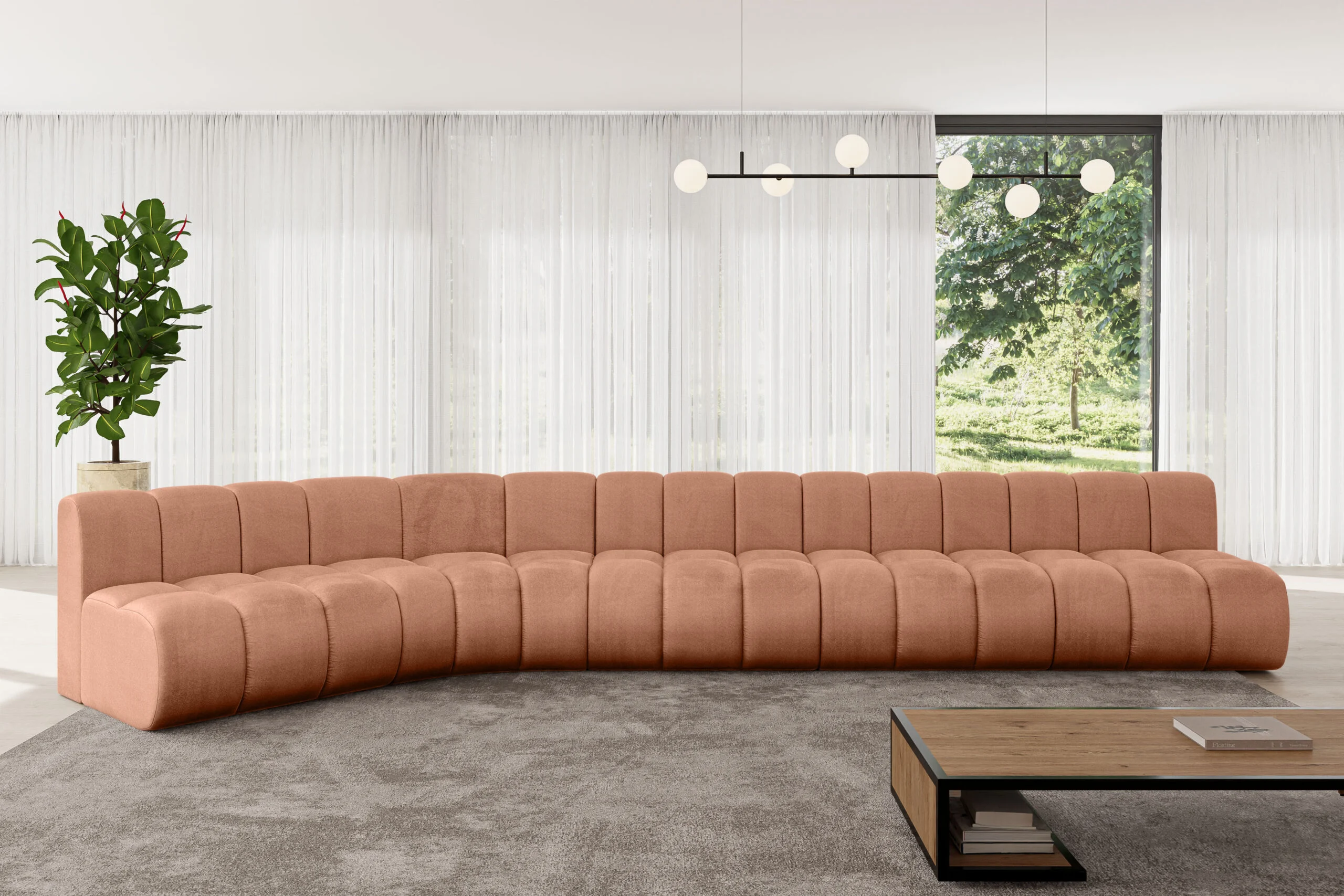 Ecksofa Montra-L3 Apricot - Monolith 61