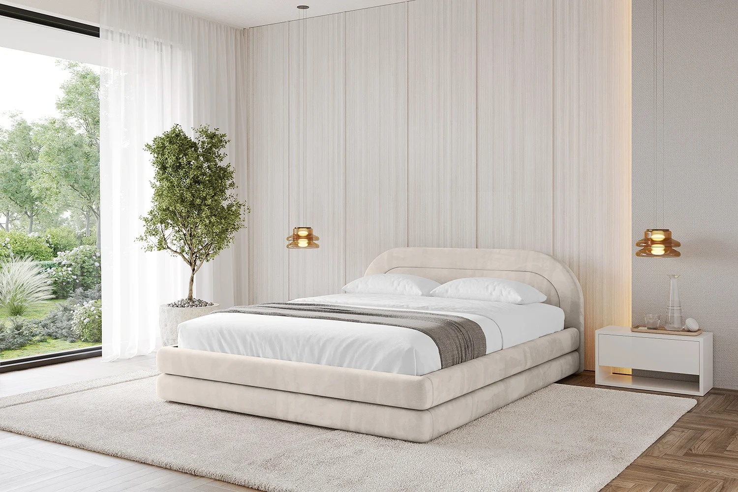 Polsterbett LERIS-v1 Beige - Casablanca 2301 120x200 cm