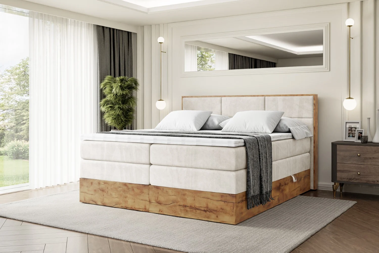 Boxspringbett LOLLI1 KING Beige - Casablanca 2301 120x200 cm