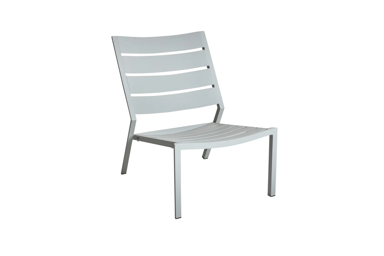 Gartensessel Delia aus Aluminium, modern und stapelbar, hellgrau, pflegeleicht, Brafab