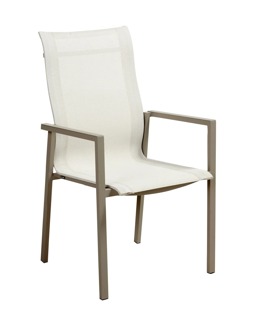 Gartenstuhl Comfy mit Armlehne aus Aluminium und Textilene, modern, taupe off-white, stapelbar