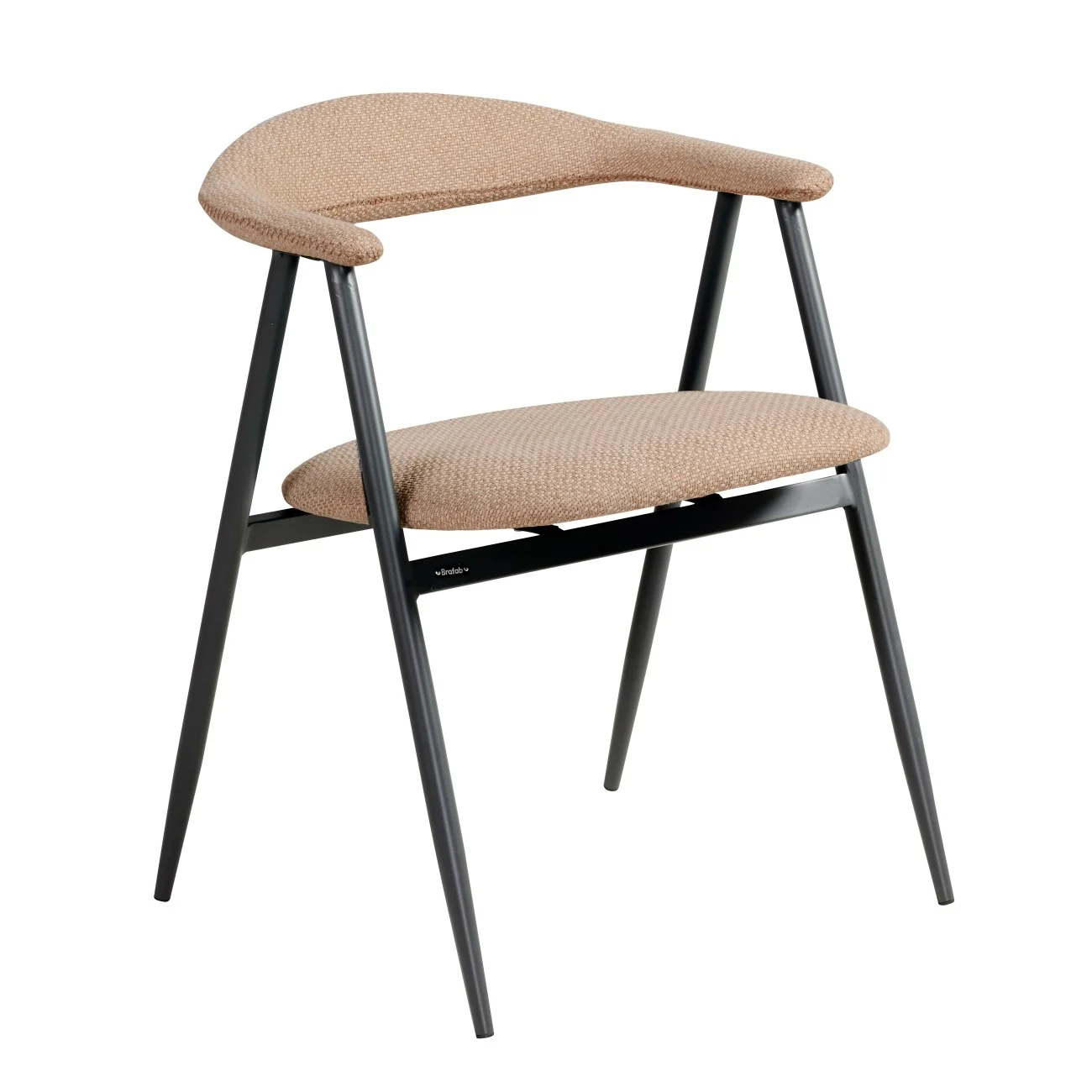 Gartenstuhl Boi mit Armlehne aus Aluminium und Barley-Olefin Stoff, modern, anthrazit beige, gepolstert