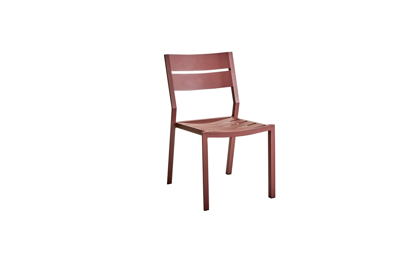 Gartenstuhl Delia von Brafab aus Aluminium, modern, rot, stapelbar, pflegeleicht