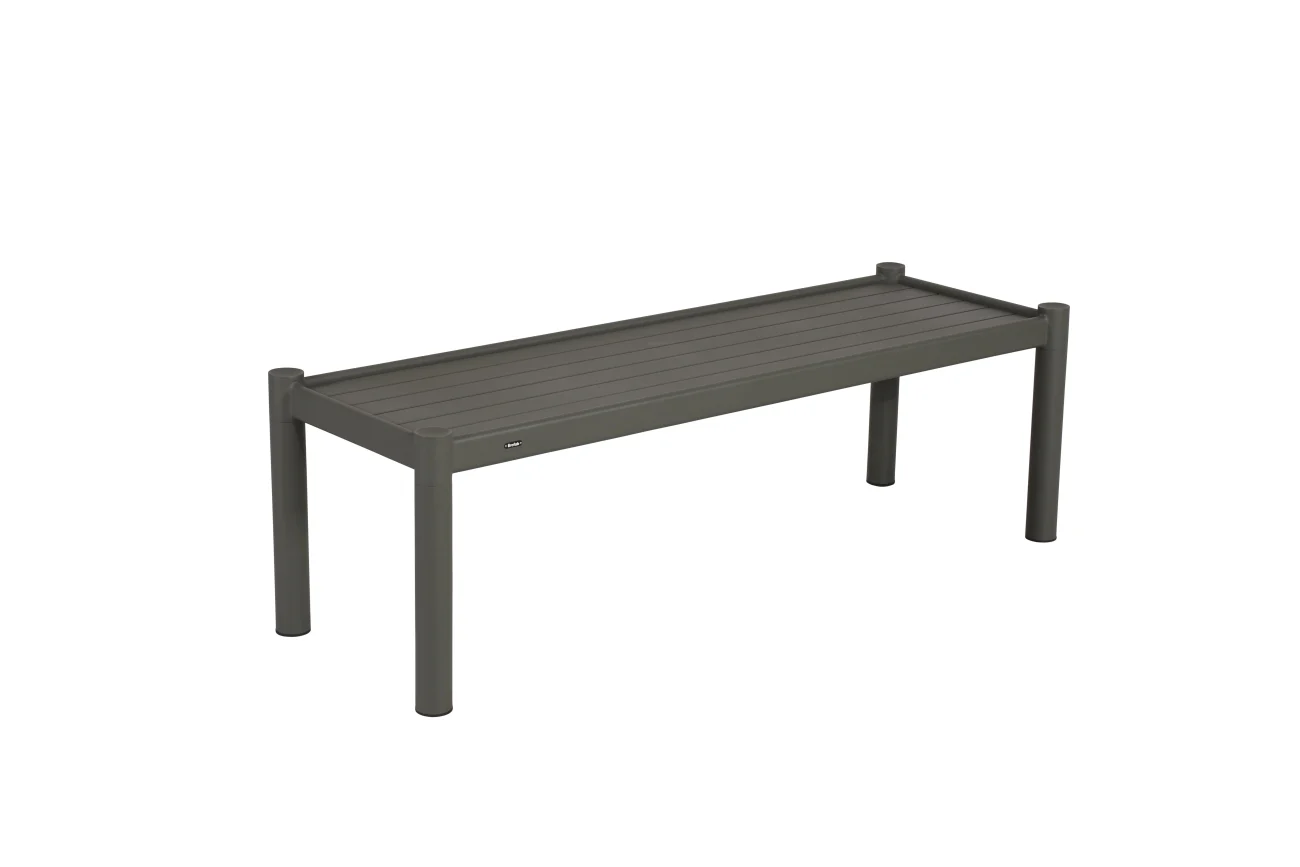 Gartencouchtisch Brad aus Aluminium, modern rechteckig, grün anthrazit, 150x50 cm - Brafab