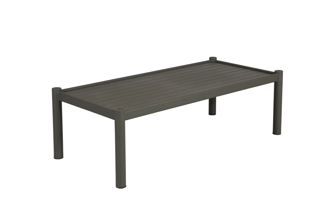 Gartencouchtisch Brad 150x71 cm aus Aluminium, modern rechteckig, grün, pulverbeschichtet - Brafab