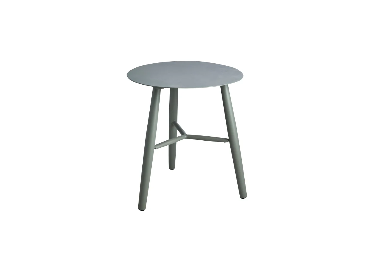 Gartenbeistelltisch Vannes aus Aluminium, modern rund, hellgrün, Ø 45 cm, pulverbeschichtet - Brafab