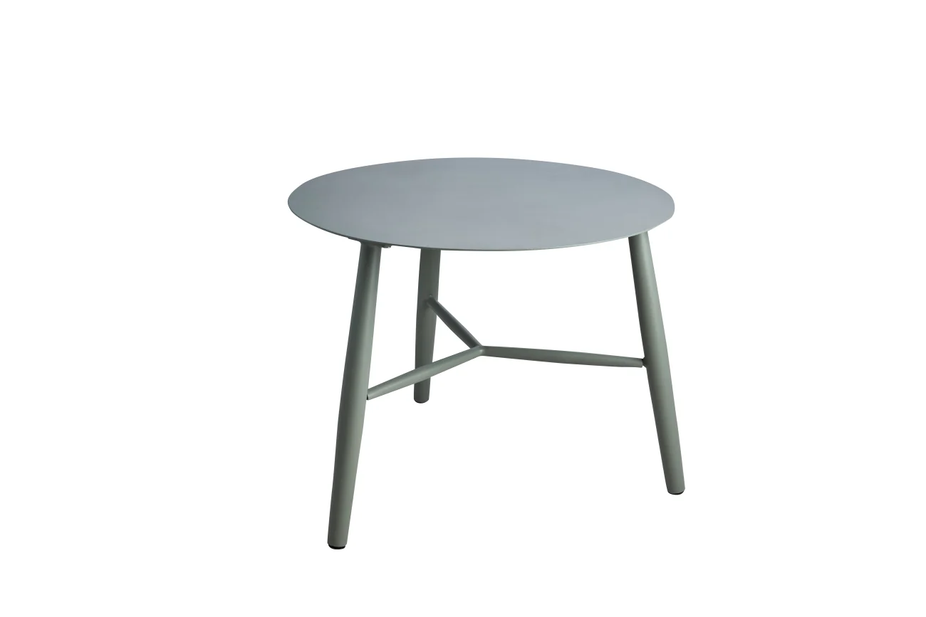 Gartencouchtisch Vannes aus Aluminium, modern rund, hellgrün pulverbeschichtet, Ø 60 cm - Brafab