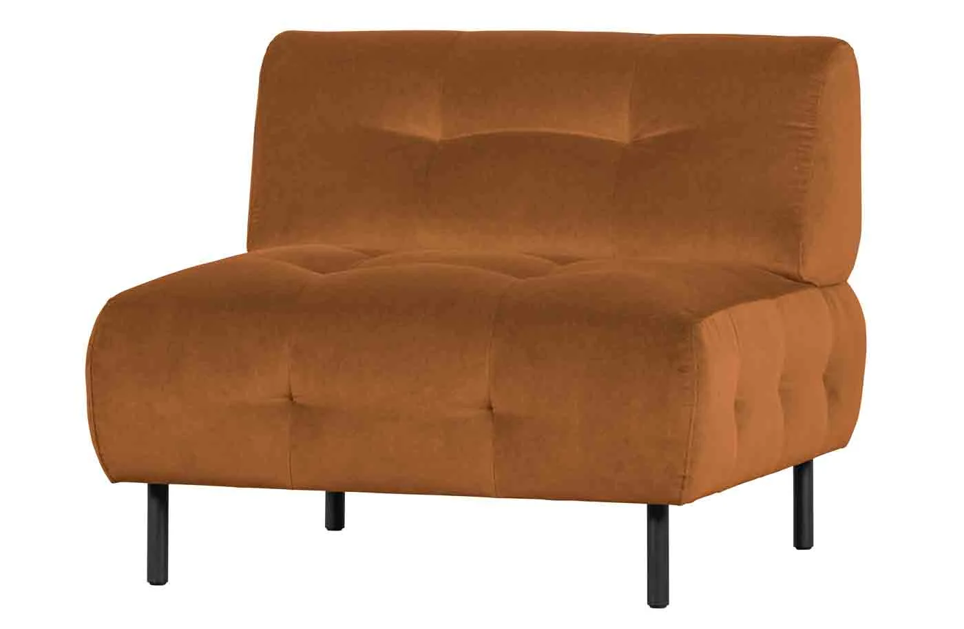 Sessel Lloyd aus Samt, modern und gepolstert, rostfarben, elegantes Design für Dein Zuhause - Woood