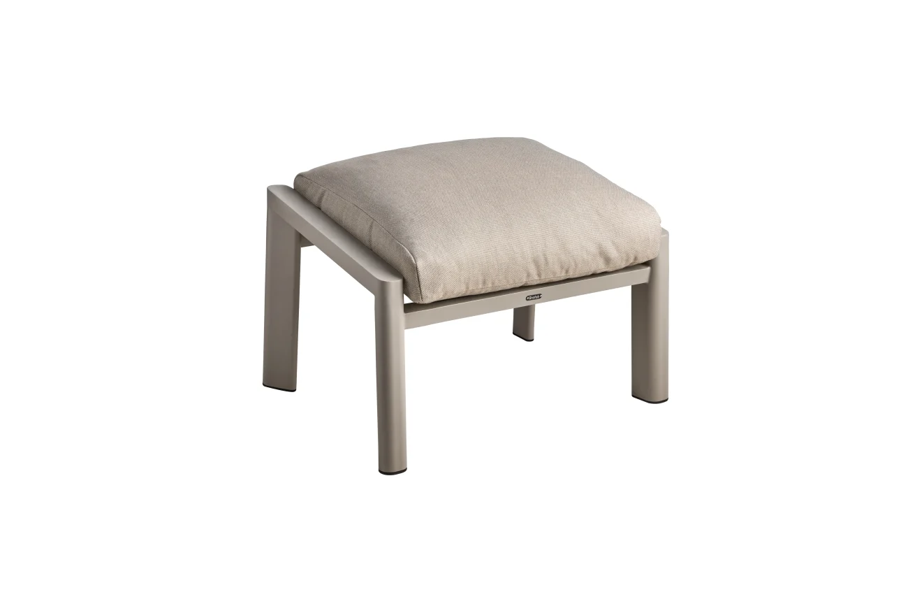Gartenhocker Slide aus Aluminium mit Kissen, modern, Taupe Beige, Outdoor geeignet - Brafab