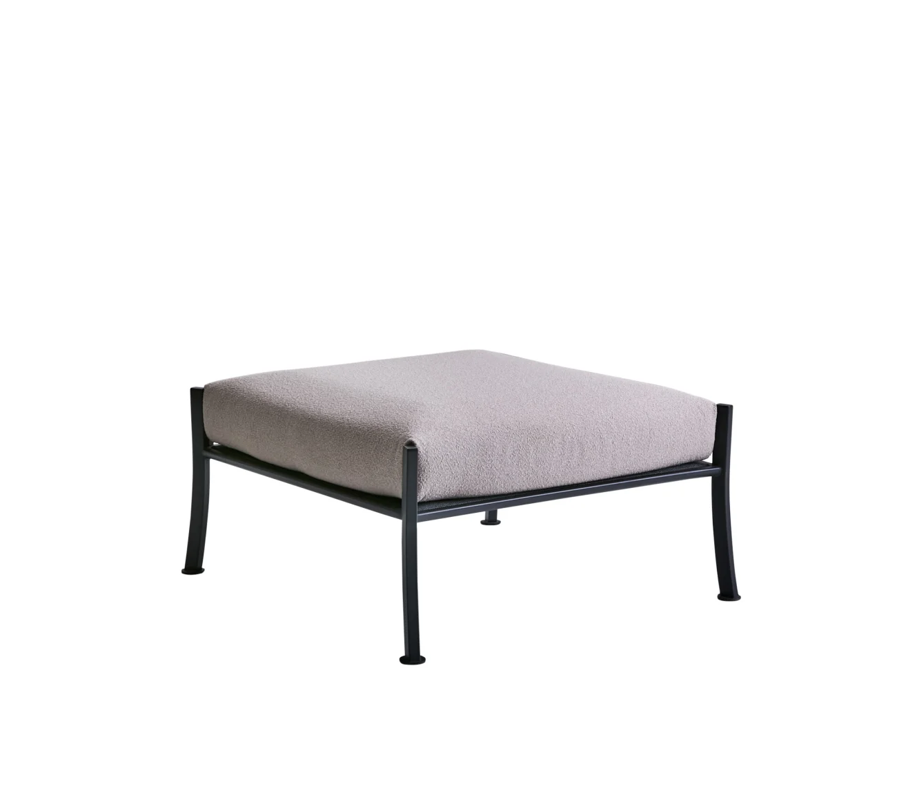 Gartenhocker Delux aus Edelstahl mit Teddy-Olefin Bezug, modern, beige, inkl. Kissen, 79x79 cm