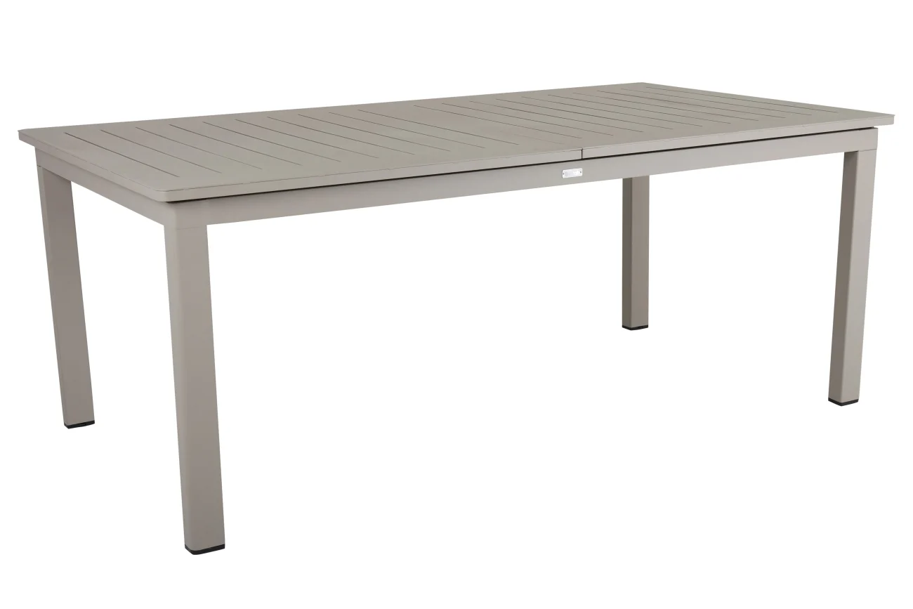Gartenesstisch Lomma aus Aluminium, modern ausziehbar, Taupe, für 8-10 Personen