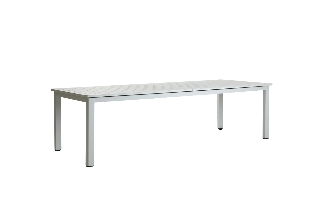 Gartenesstisch Lomma XL von Brafab, aus Aluminium, modern, ausziehbar, hellgrau, 260-380x100 cm