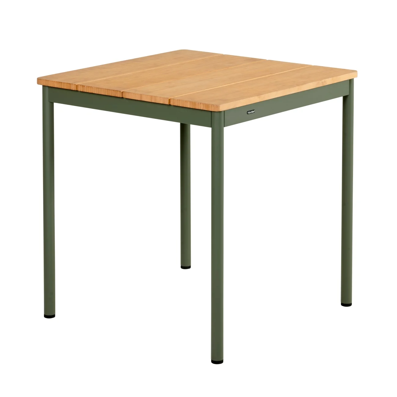 Gartenesstisch Nox 69x69 cm aus Aluminium und Bambus, modern, Nordic Green, für 2–4 Personen - Brafab