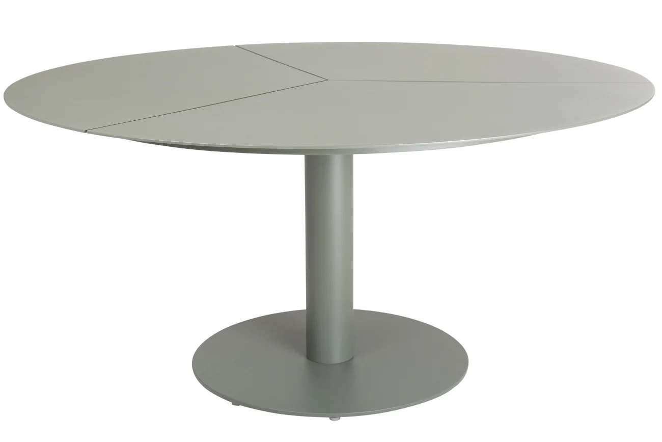 Gartenesstisch Peace aus Aluminium, modern, rund, Nordic Green, für 4–6 Personen - Brafab