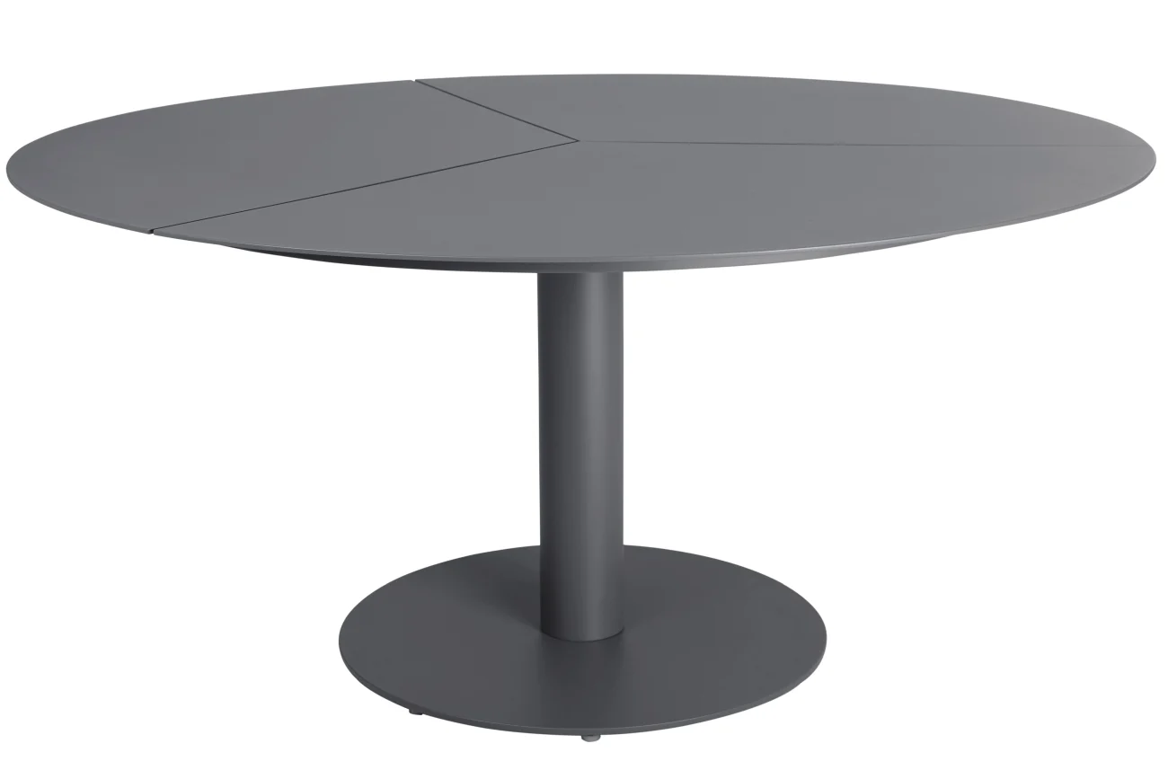 Gartenesstisch Peace aus Aluminium, modern rund, anthrazit, für 4–6 Personen, Ø 150 cm - Brafab