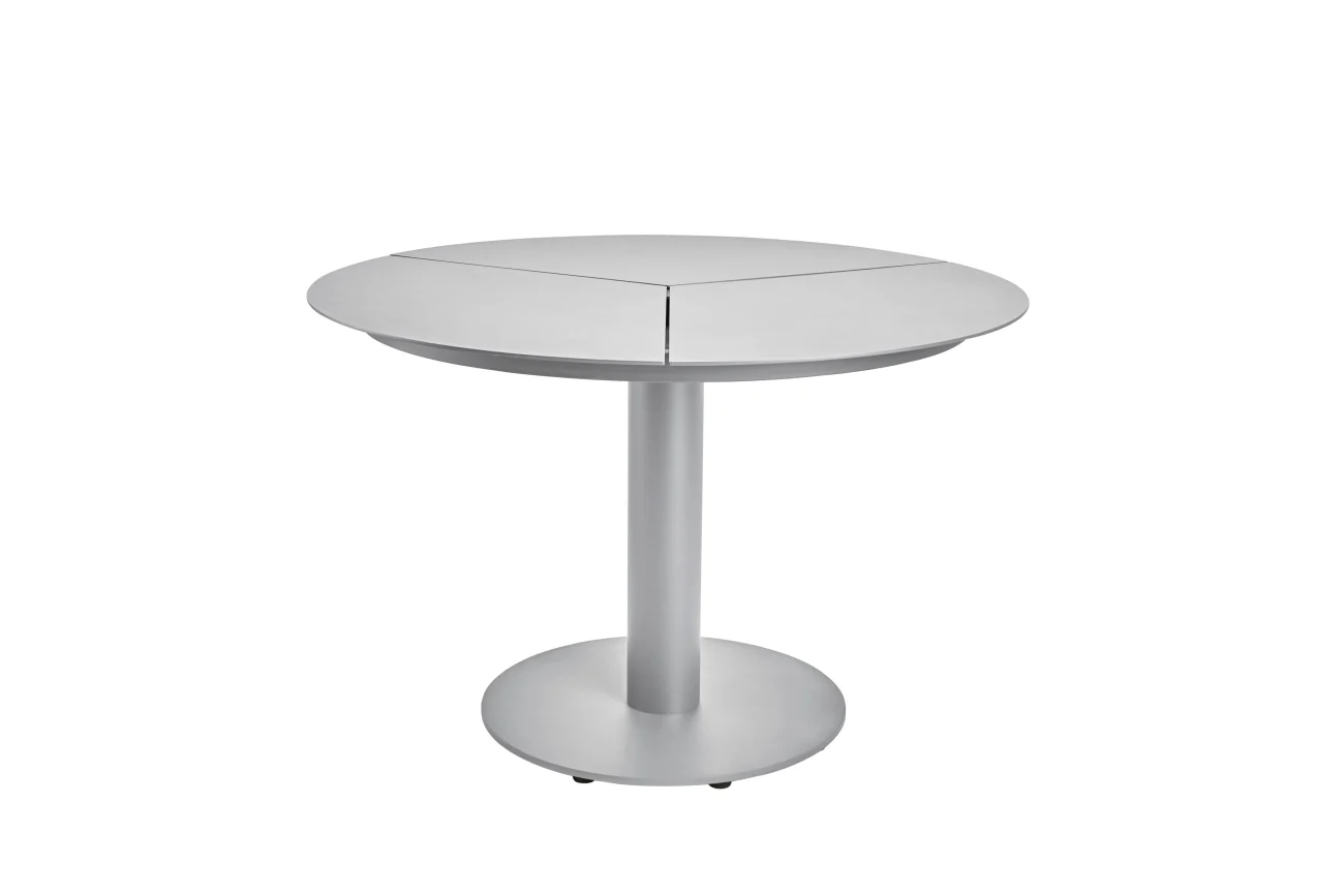 Gartenesstisch Peace aus Aluminium, modern rund, hellgrau, Ø 110 cm, für 4–5 Personen - Brafab