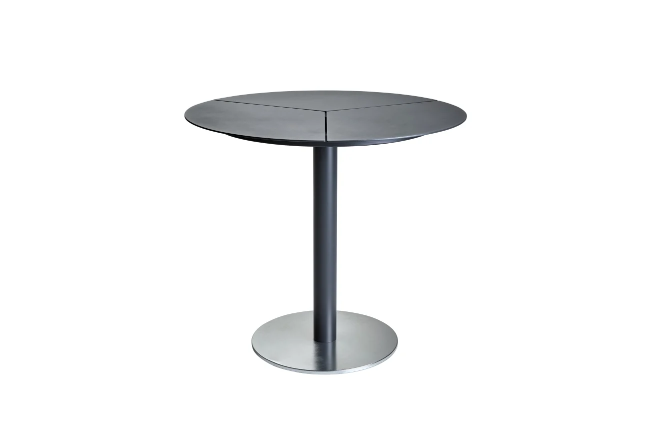 Gartenesstisch Peace von Brafab aus Aluminium, modern rund, in Anthrazit, Ø 80 cm