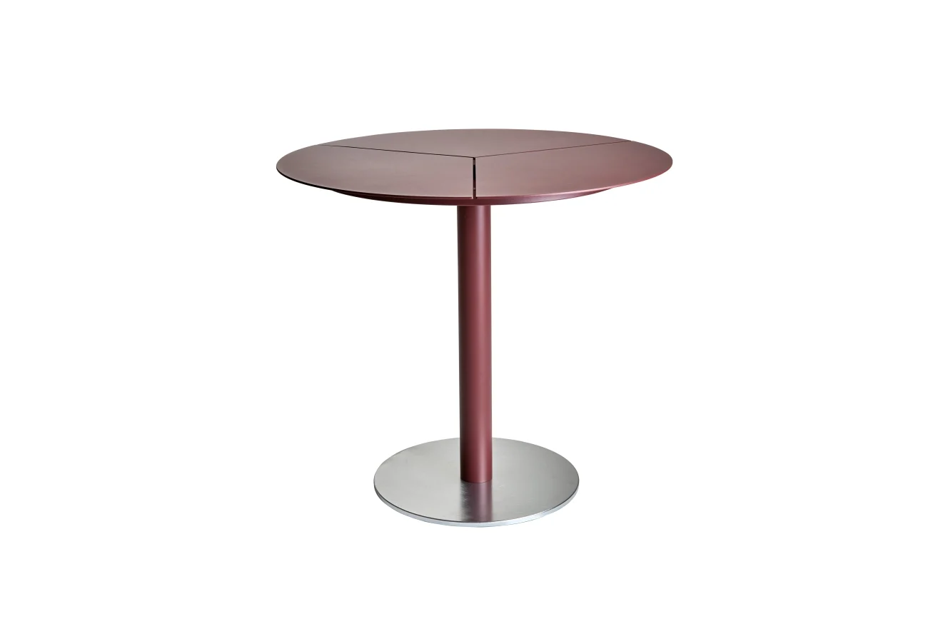 Gartenesstisch Peace von Brafab aus Aluminium, modern rund, Rot, Ø 80 cm, für 2–4 Personen