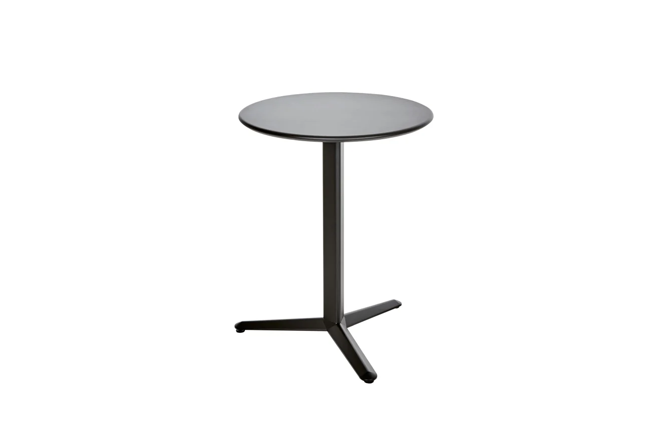 Gartenesstisch Arket aus Aluminium, modern, rund Ø 60 cm, schwarz, mit Stellschrauben - Brafab