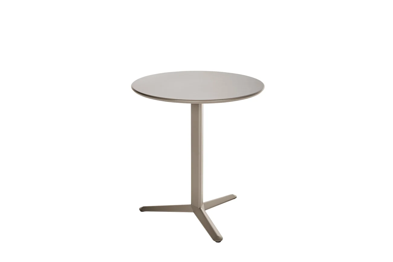 Gartenesstisch Arket aus Aluminium und Metall, modern rund, grau, Ø 70 cm, für 2–4 Personen - Brafab