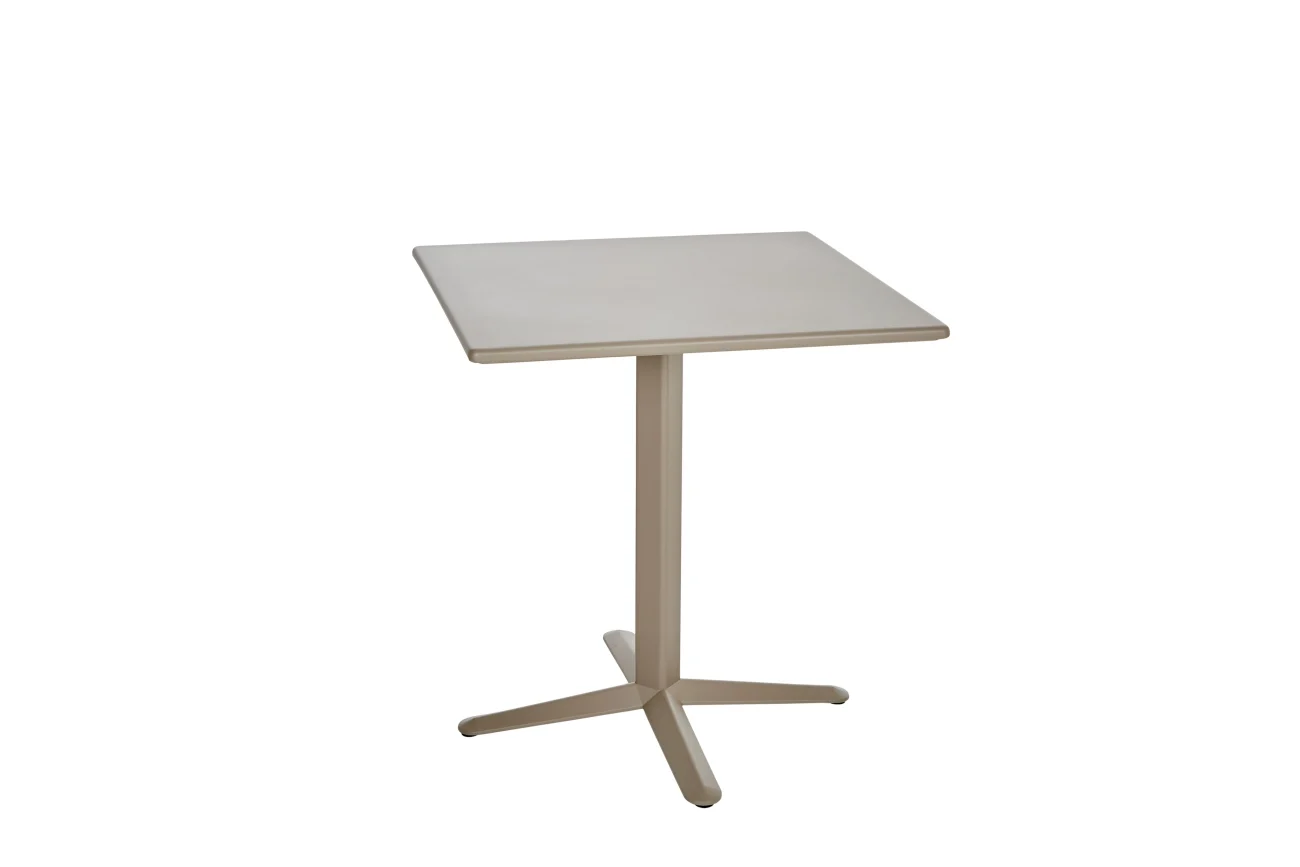 Gartenesstisch Arket, aus Aluminium mit pulverbeschichteter Metallplatte, modern, grau, 70x70 cm - Brafab