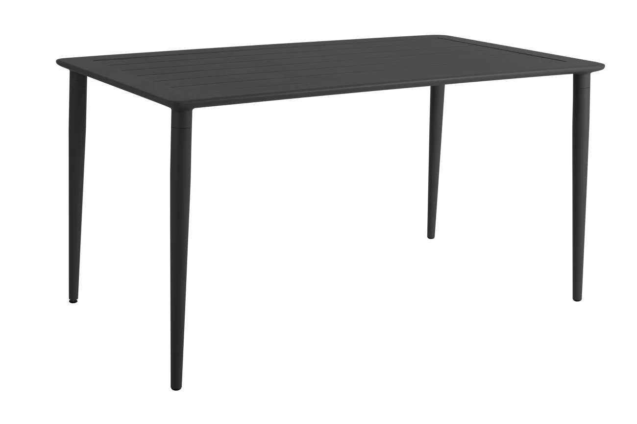 Gartenesstisch Nimes aus Aluminium, modern rechteckig, anthrazit, geeignet für 4-6 Personen