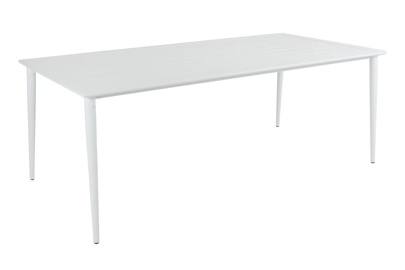Gartenesstisch Nimes aus Aluminium, modern, weiß, rechteckig, für 6-8 Personen, Brafab