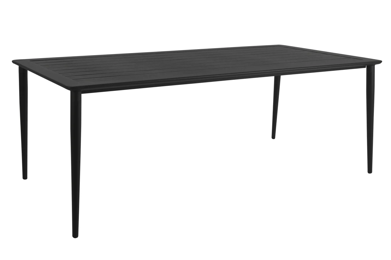 Gartenesstisch Nimes aus Aluminium, modern, schwarz, rechteckig, für 6–8 Personen - Brafab
