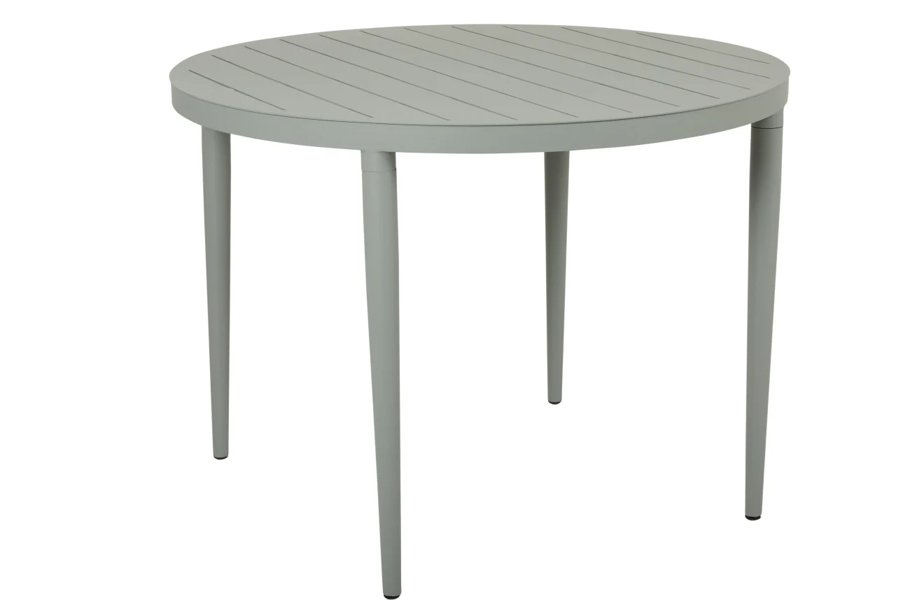 Gartenesstisch Bigby aus Aluminium, modern rund, hellgrün, für 3–4 Personen, Ø 100 cm - Brafab