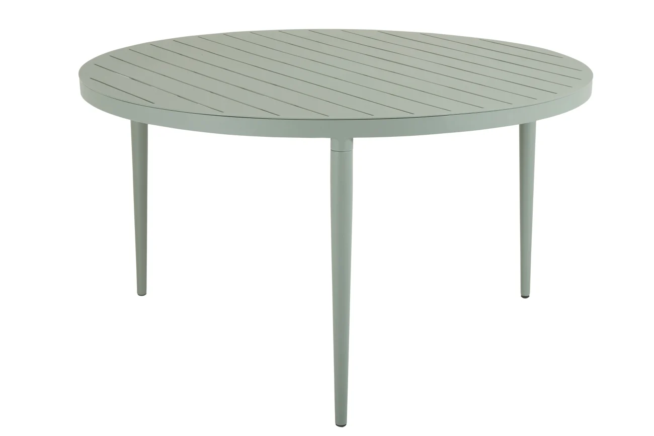 Gartenesstisch Bigby aus Aluminium, modern, rund Ø 130 cm, hellgrün, für 4–6 Personen - Brafab