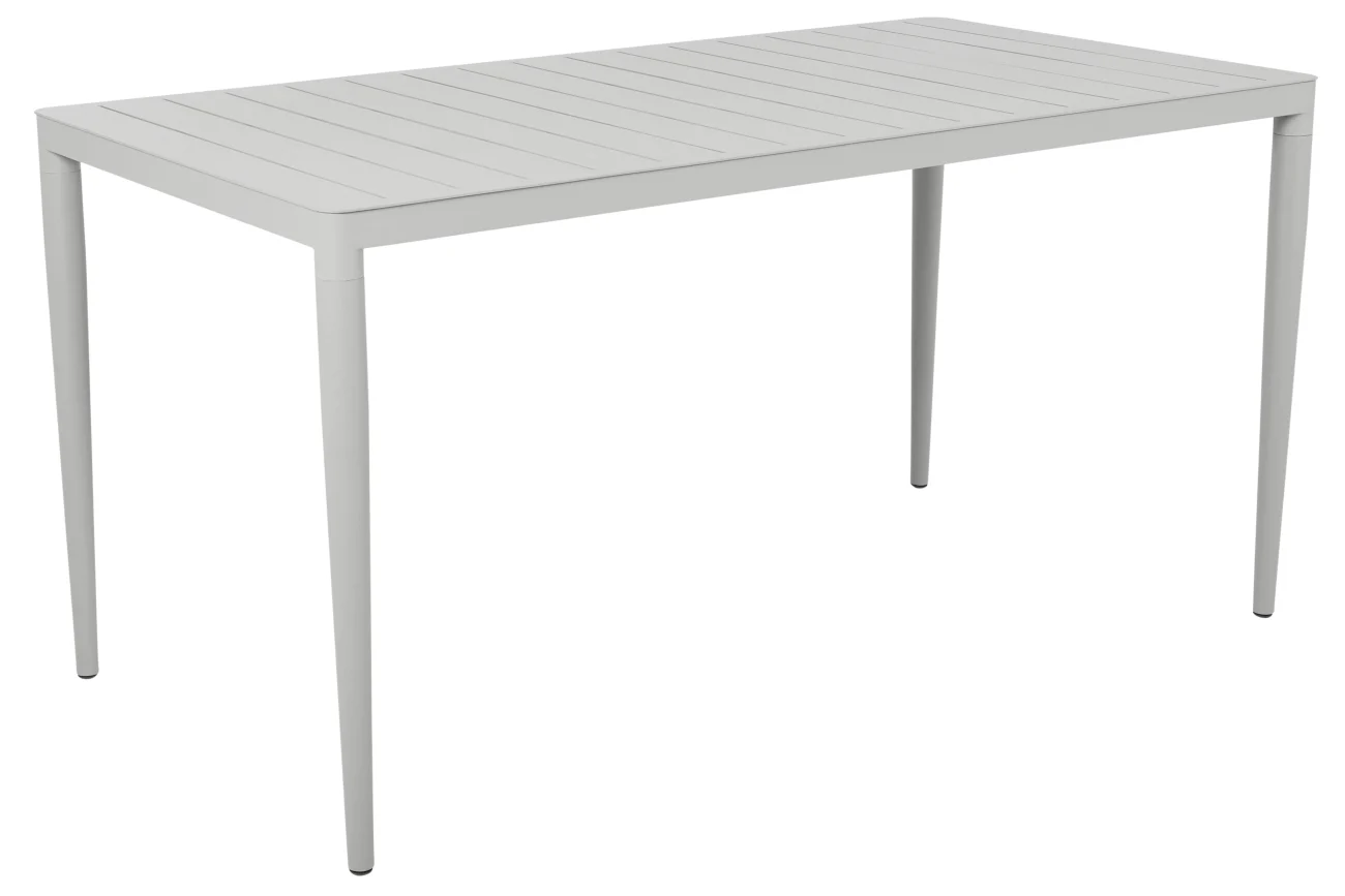 Gartenesstisch Bigby aus Aluminium, modern, hellgrau, rechteckig, 144x76 cm, für 4–6 Personen - Brafab