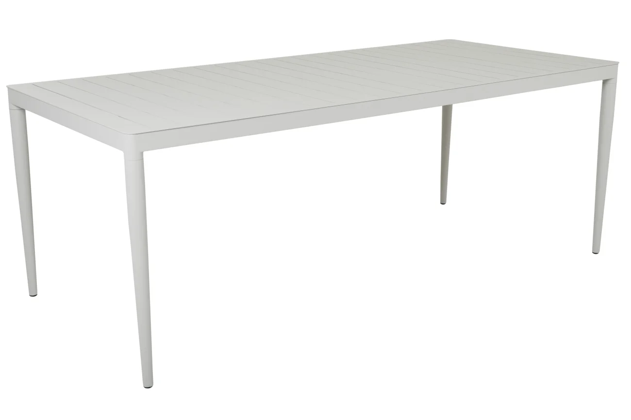 Gartenesstisch Bigby aus Aluminium, modern, rechteckig, hellgrau, 195x90 cm, für 6–8 Personen - Brafab