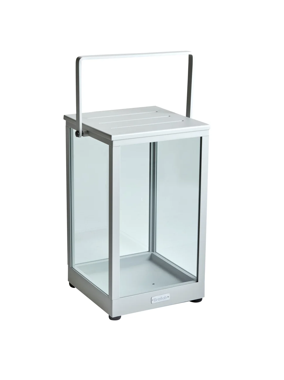 Windlicht Belfort aus Aluminium, modern, hellgrau, großes Design für stilvolle Akzente - Brafab