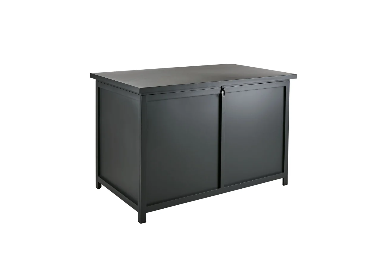 Gartentruhe Hide 125x75 cm von Brafab, aus Aluminium, modern, in Anthrazit, mit Gasdruckfeder