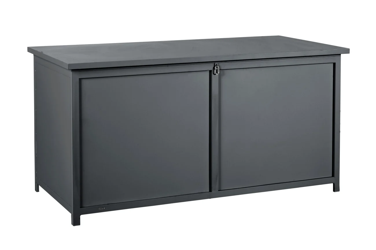 Gartentruhe Hide von Brafab aus Aluminium, modern mit Gasdruckfeder, anthrazit, 177x85 cm