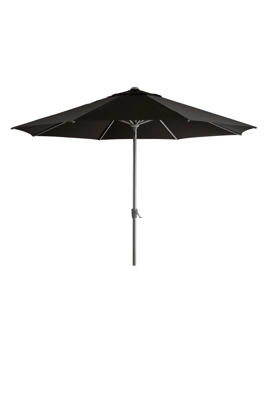 Sonnenschirm Abriola von Brafab aus Aluminium, rund und neigbar, Schwarz, Ø 330 cm