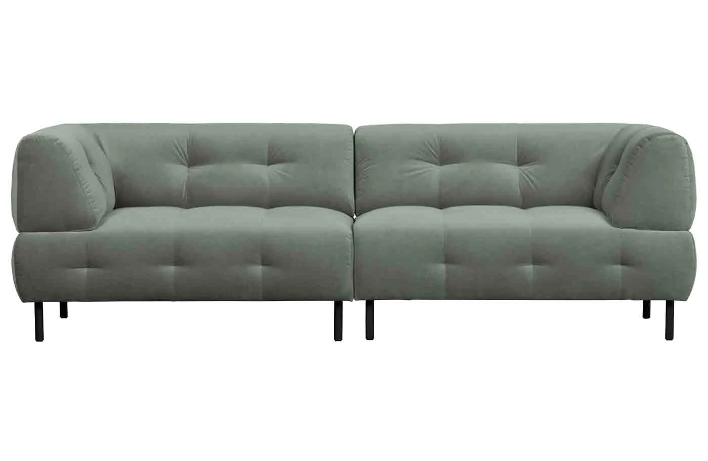 Sofa Lloyd aus Samt, modern und bequem, mintgrün, elegantes Design für 3–4 Personen - Woood