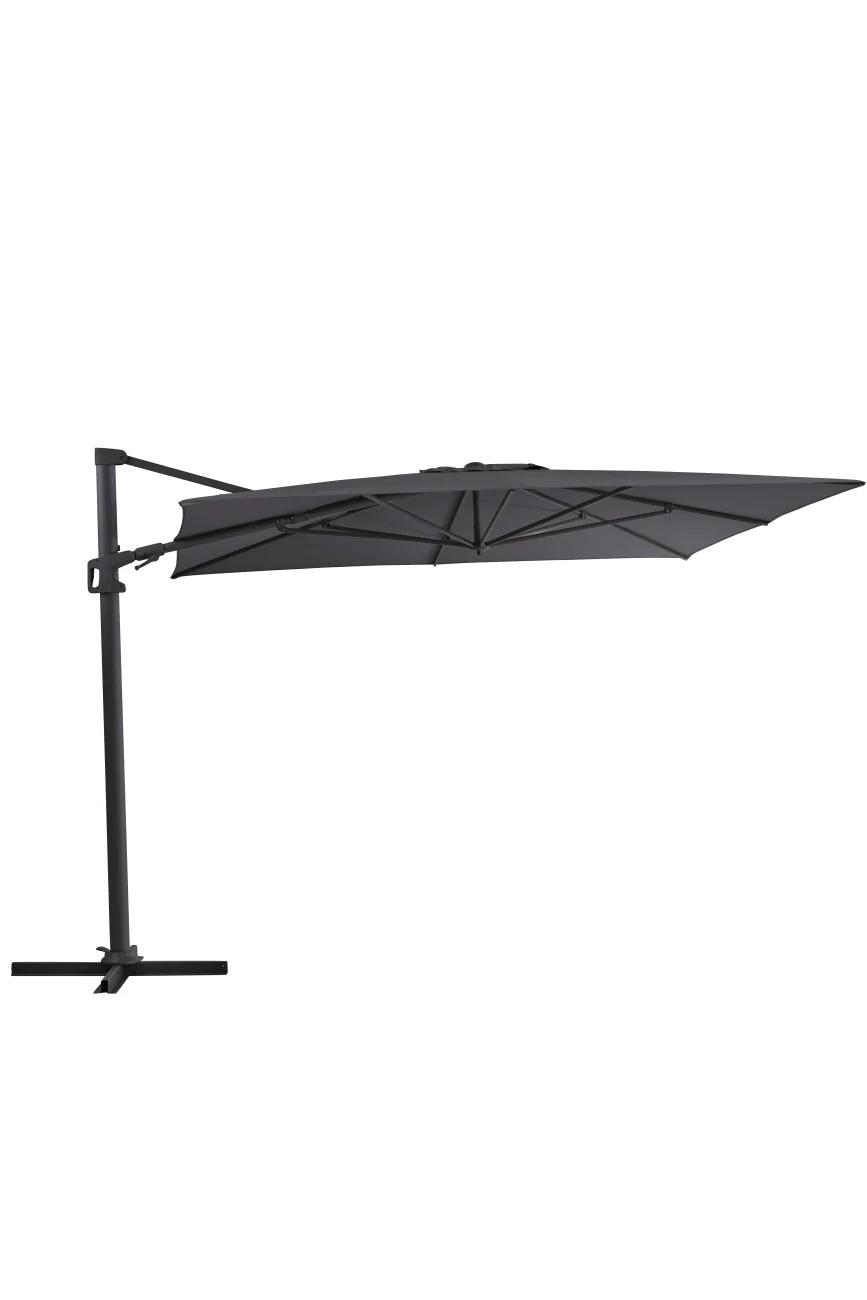 Sonnenschirm Vinovo, aus Aluminium und Polyester, quadratisch, neigbar, anthrazit, 300x300 cm - Brafab