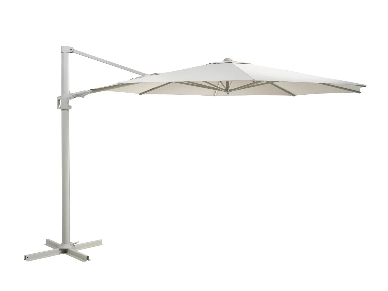 Sonnenschirm Vinovo aus Aluminium, modern neigbar mit winddichtem Kamin, beige, Ø 350 cm - Brafab