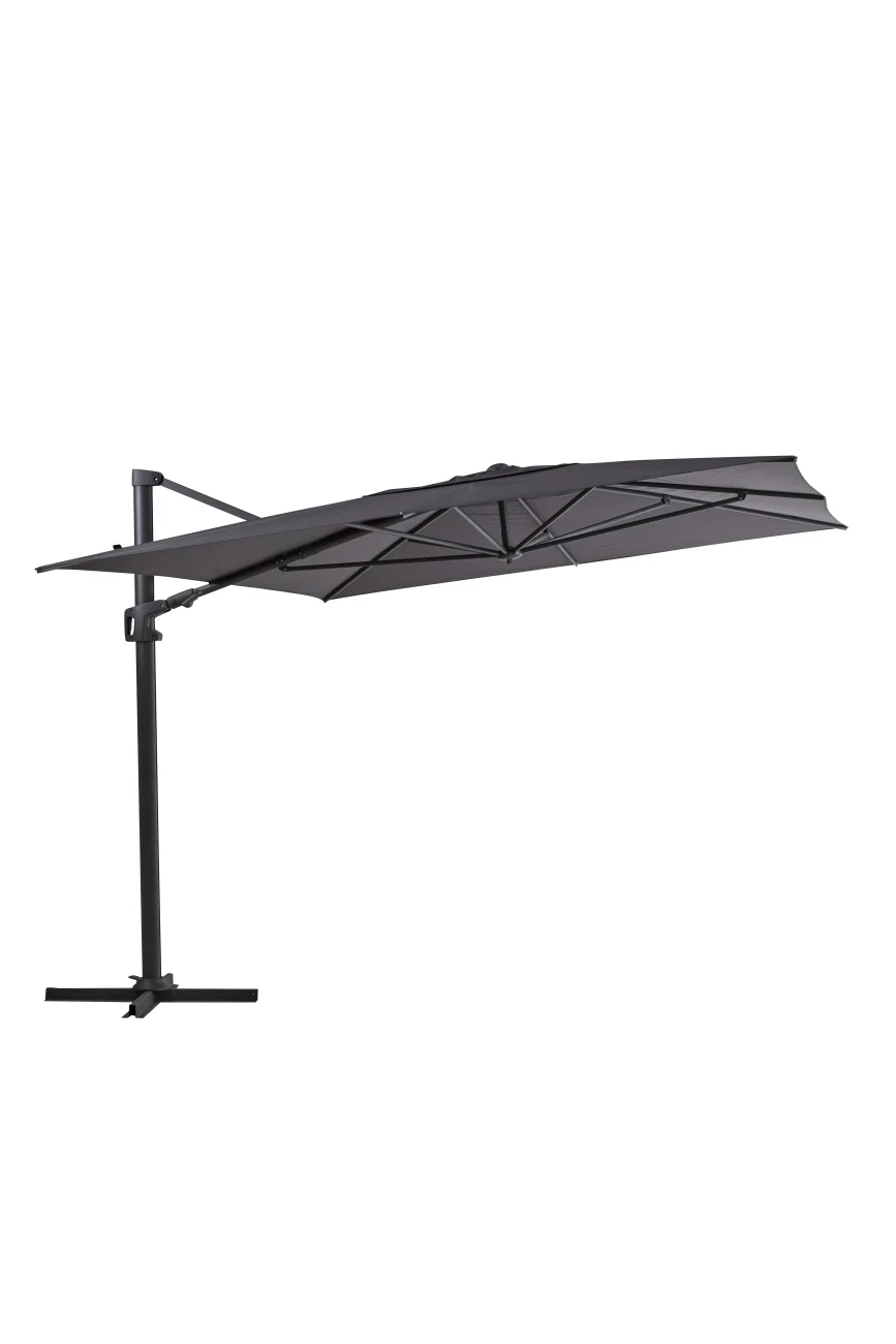 Sonnenschirm Vinovo, aus Aluminium und Polyester, rechteckig, anthrazit, neigbar mit winddichtem Kamin - Brafab